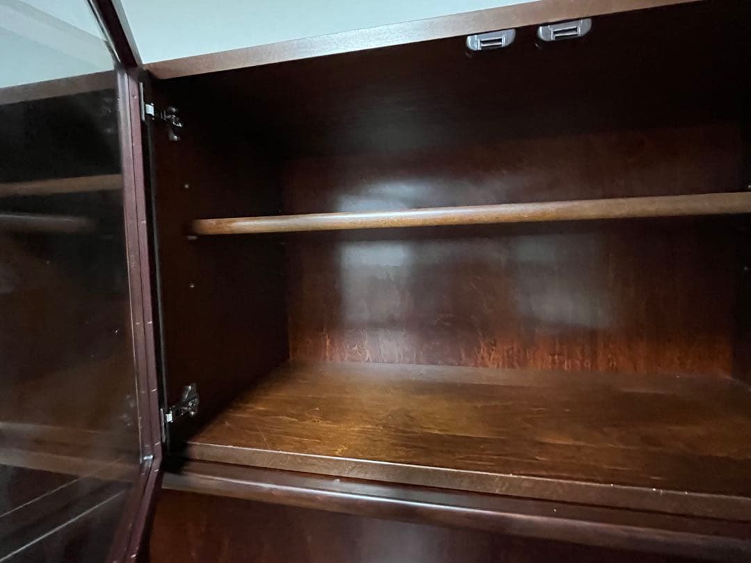 カリモク　本棚　サイドボード　食器棚　木製　キャビネット ダークブラウン