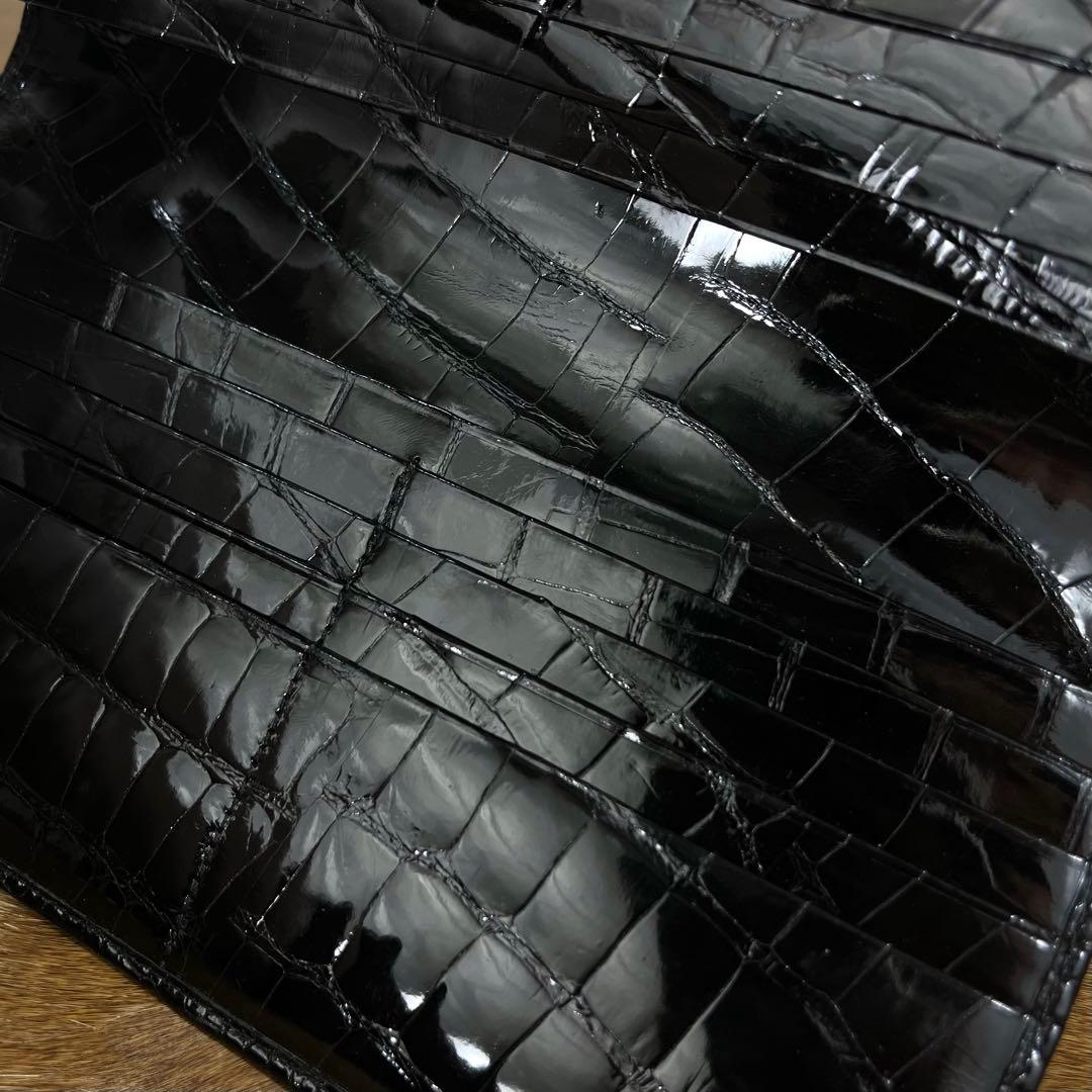新品 JRA 定28万 最高峰 クロコダイル 極艶 無双 長財布 お札入 桐箱付