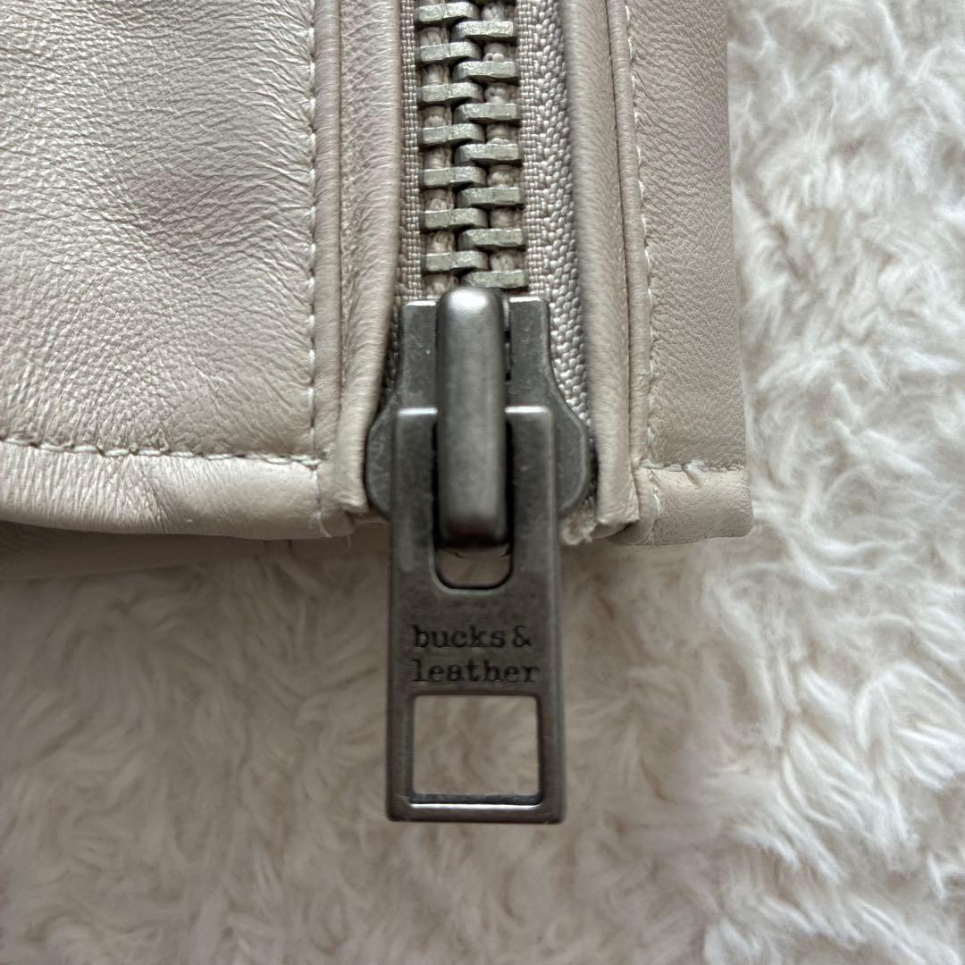 美品✨【bucks&leather】ラムレザー ライダースジャケット グレージュ