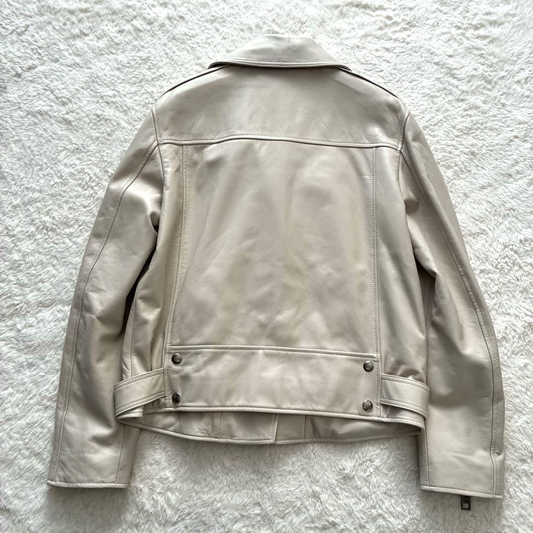 美品✨【bucks&leather】ラムレザー ライダースジャケット グレージュ