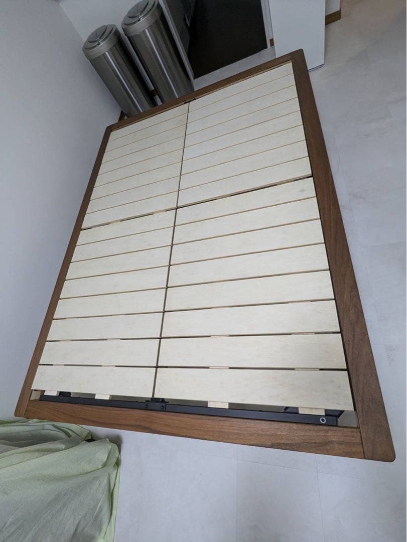 無印良品　木製ベッドフレーム　ダブル　ウォールナット　(2021年製)