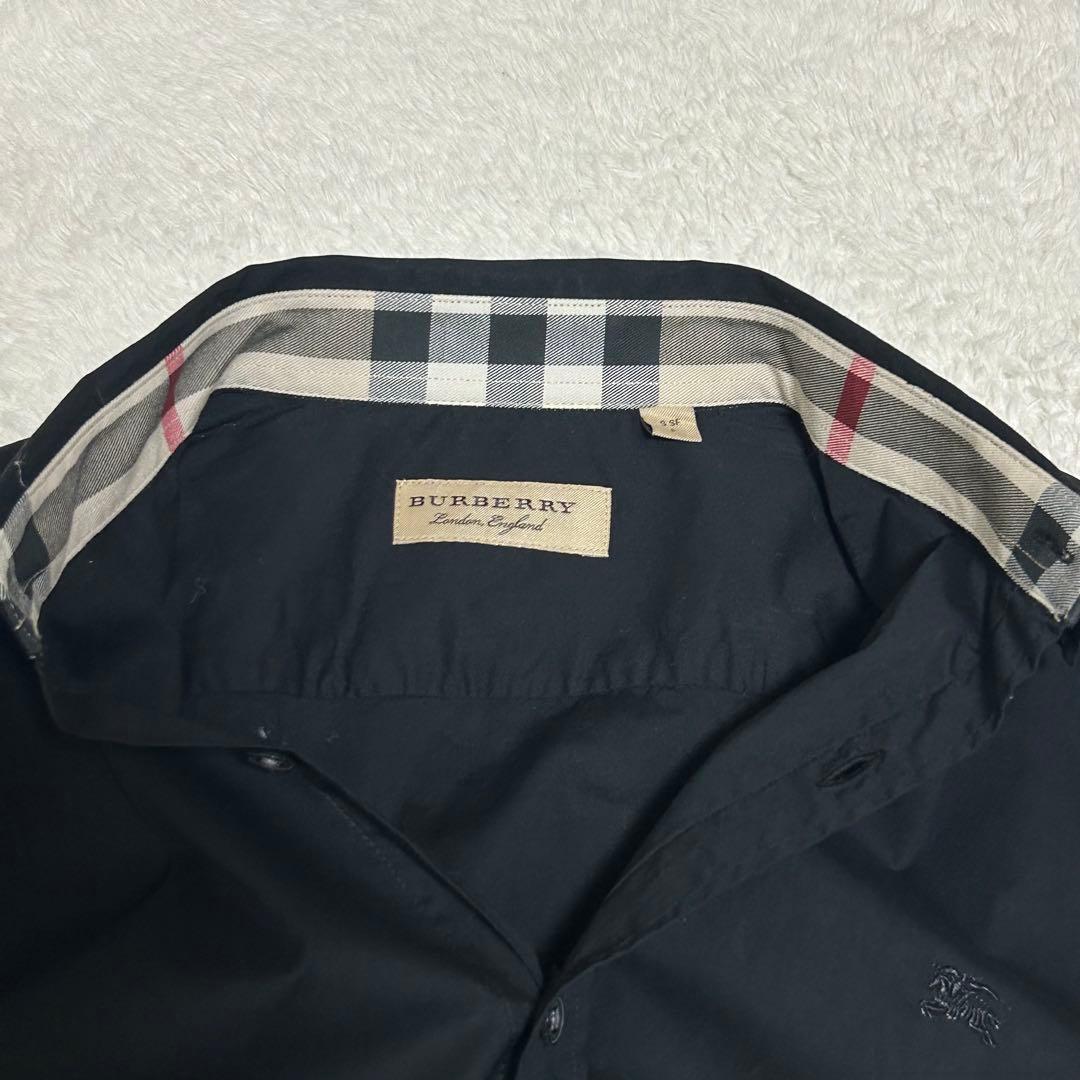 【現行タグ】 BURBERRY LONDON 長袖シャツ ブラック チェック S