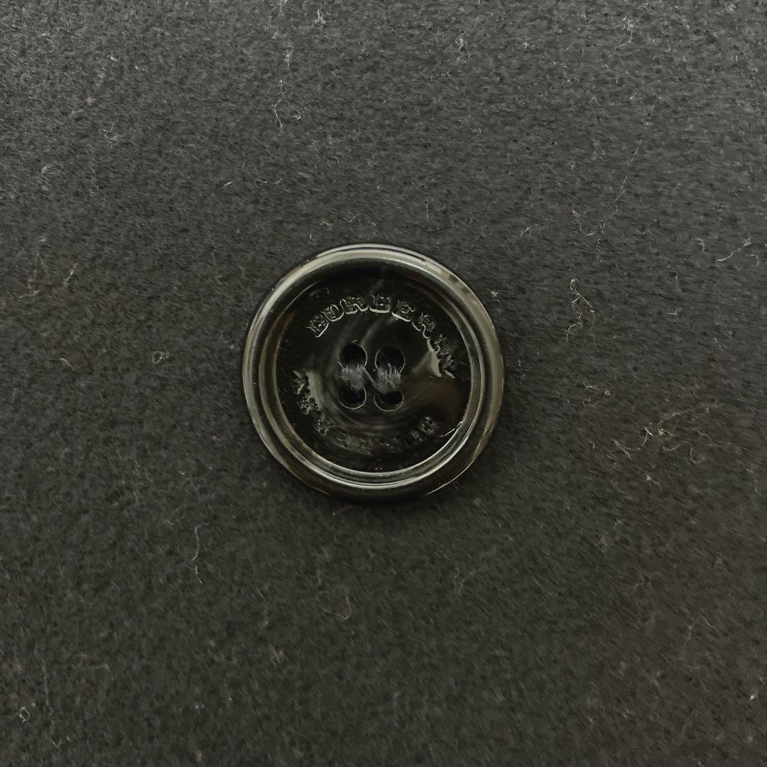 【美品】 Burberry カシミヤ混 ピーコート ネイビー ダブル チェック