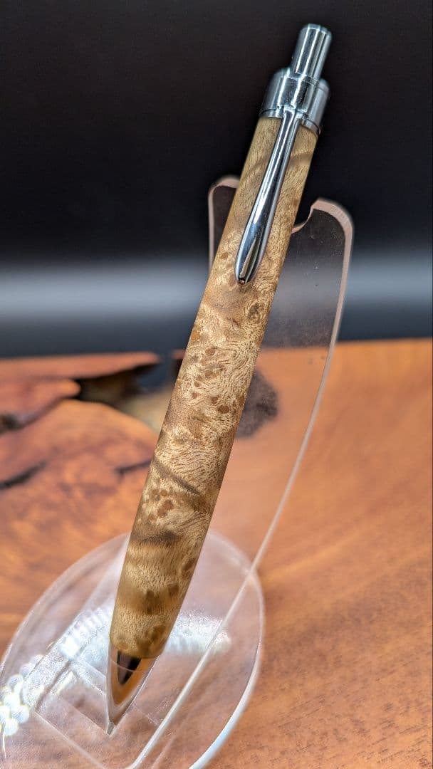 619超極上　マーブルウッド　瘤杢　縮杢　木軸シャーペン　ボールペン