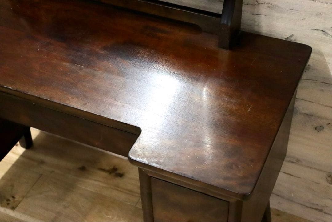 GMGH284○松本民芸家具 角型一面鏡 鏡台 ドレッサー 化粧台 昭和レトロ