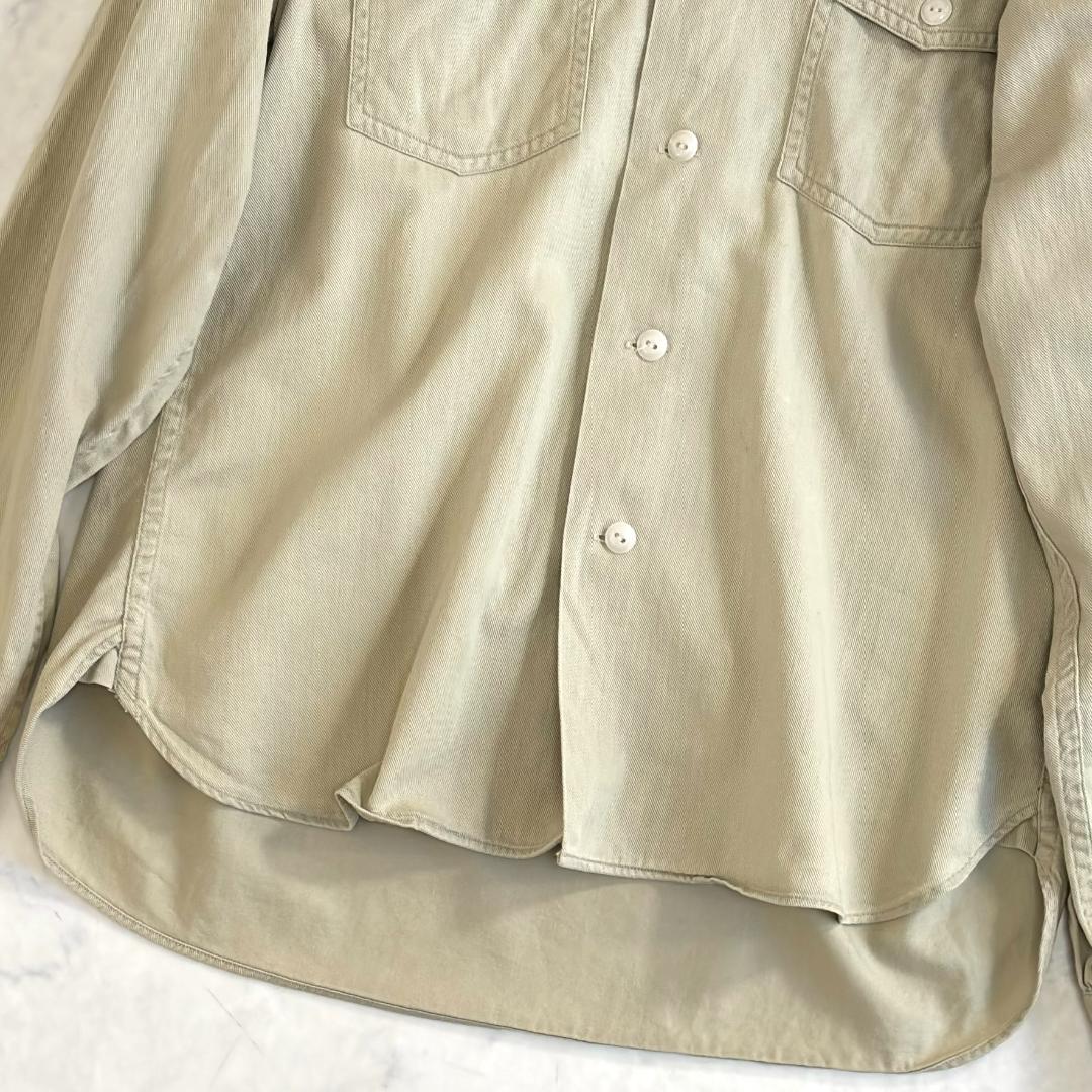 アットラスト AtLast ワークシャツ 長袖 ベージュ 14 1/2 tz4