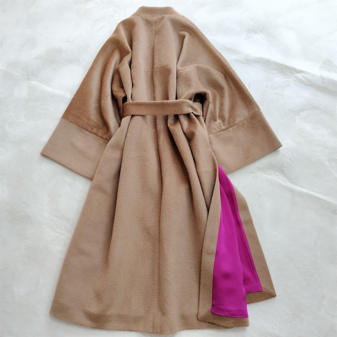 美品✨ロクサンダ イギリス製 ウール モヘア シルク ノーカラー コート