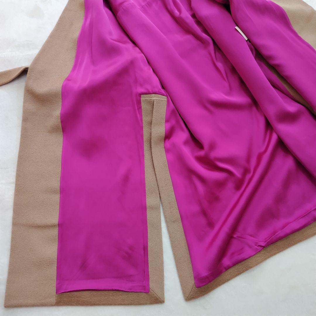 美品✨ロクサンダ イギリス製 ウール モヘア シルク ノーカラー コート