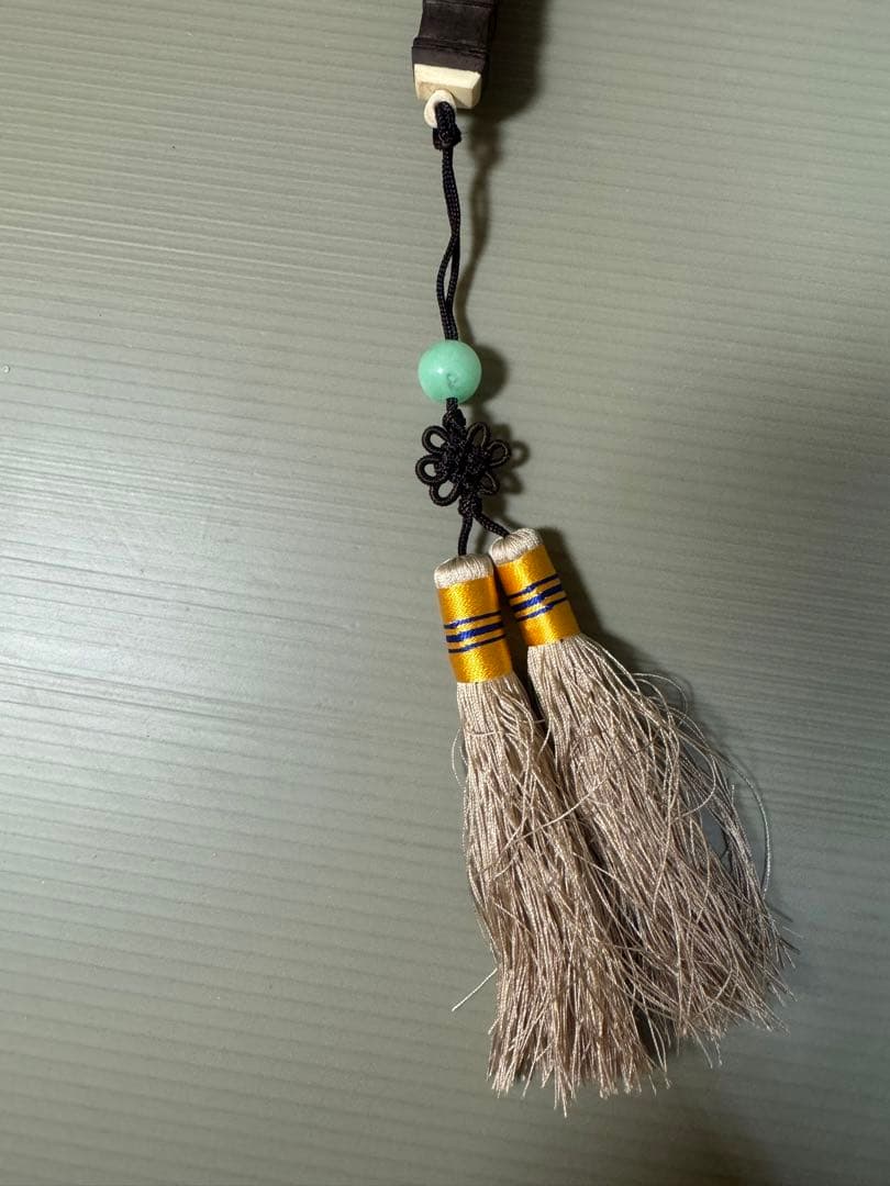 2268 中国美術 唐木造 白檀透彫刻 翡翠 軍配型硯屏 団扇　唐物　時代物