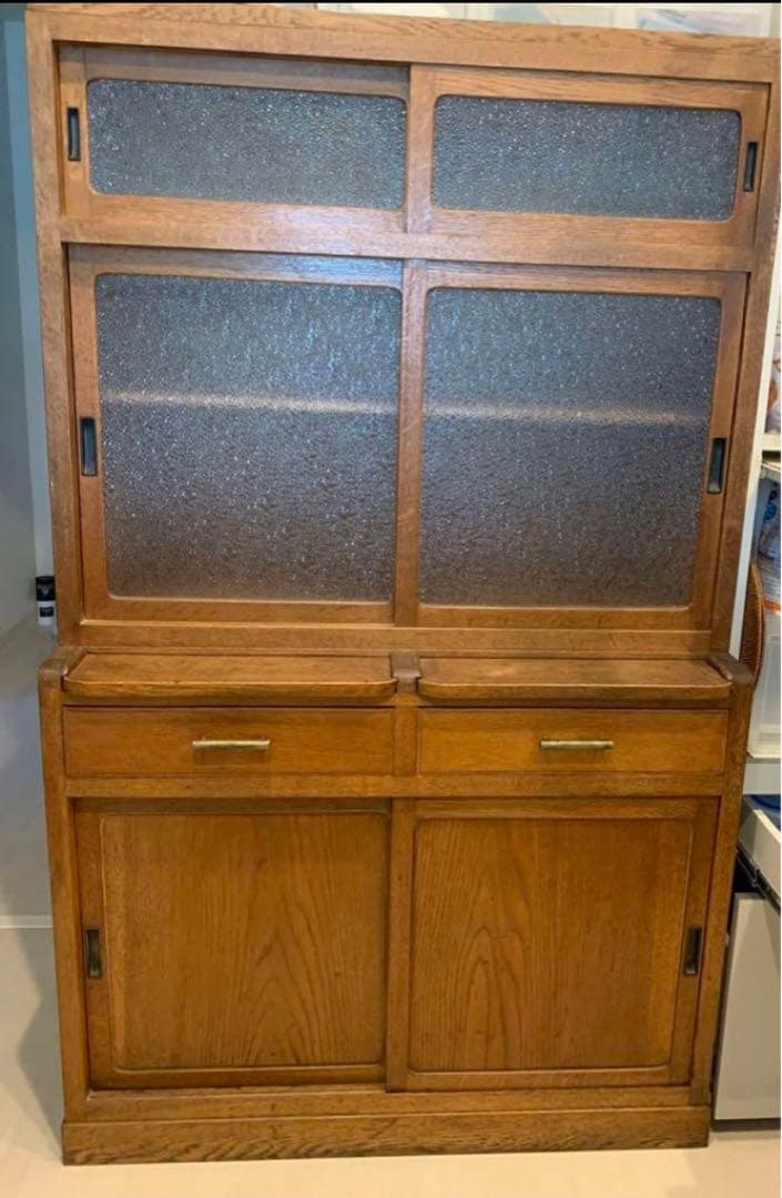 昭和　食器棚　作業台付き