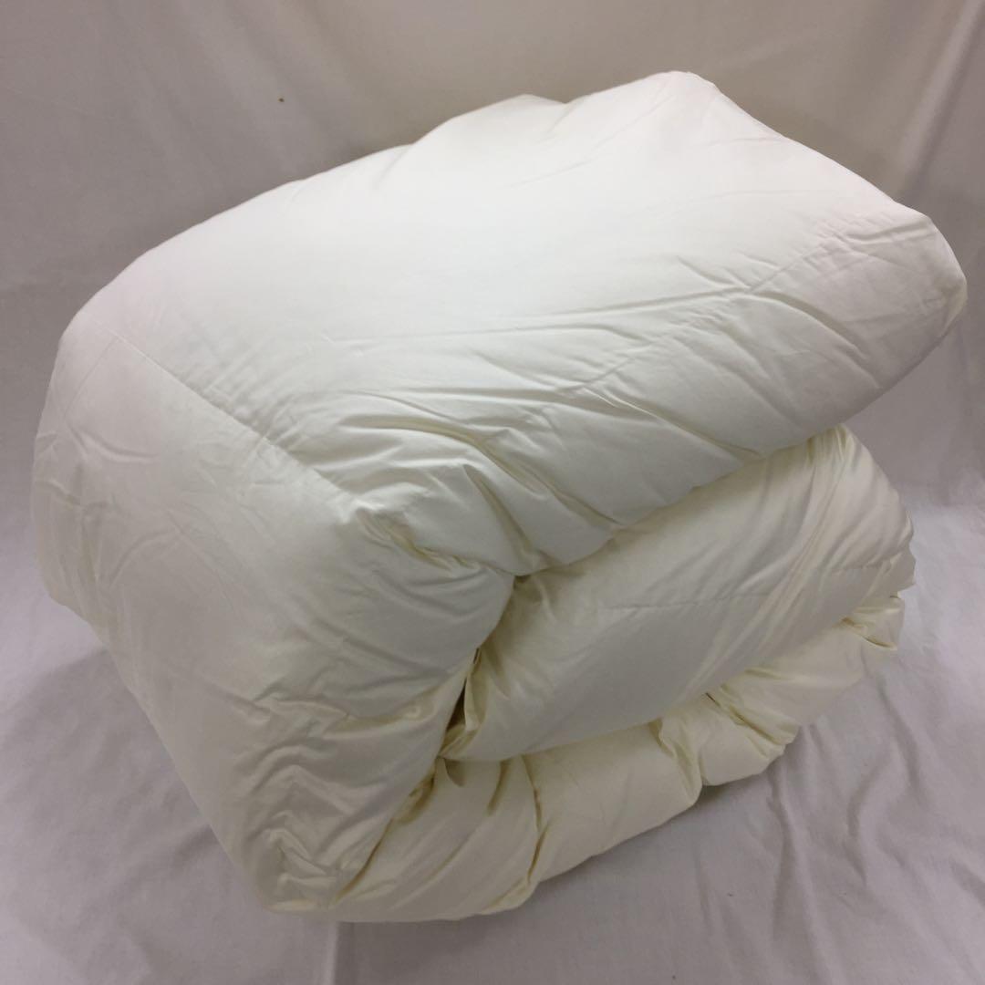 羽毛布団 キング ポーランド産ホワイトマザーグース 日本製 生成り
