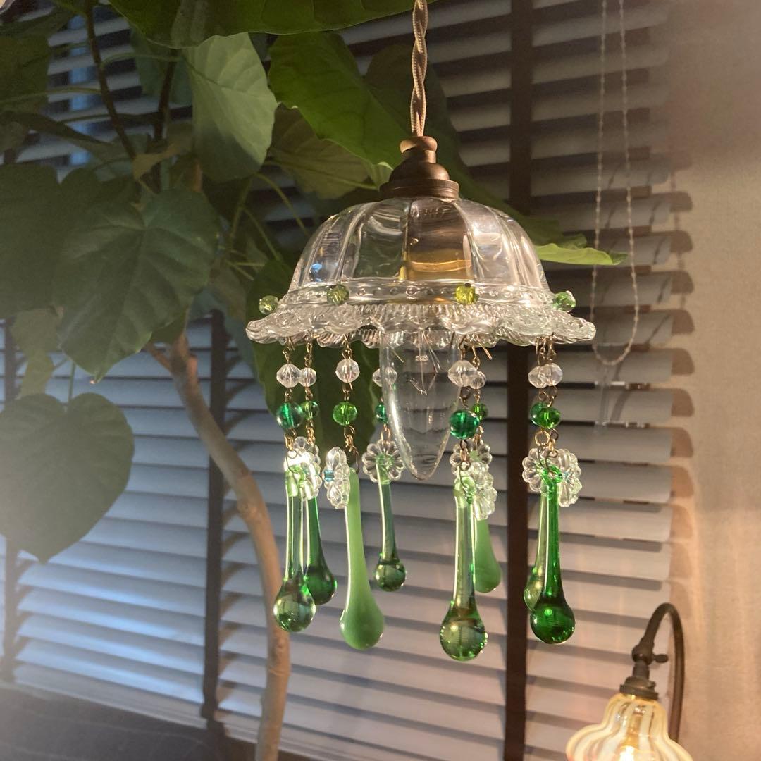 ミニシャンデリア　1920年（大きめ）　フランスアンティーク　シェード