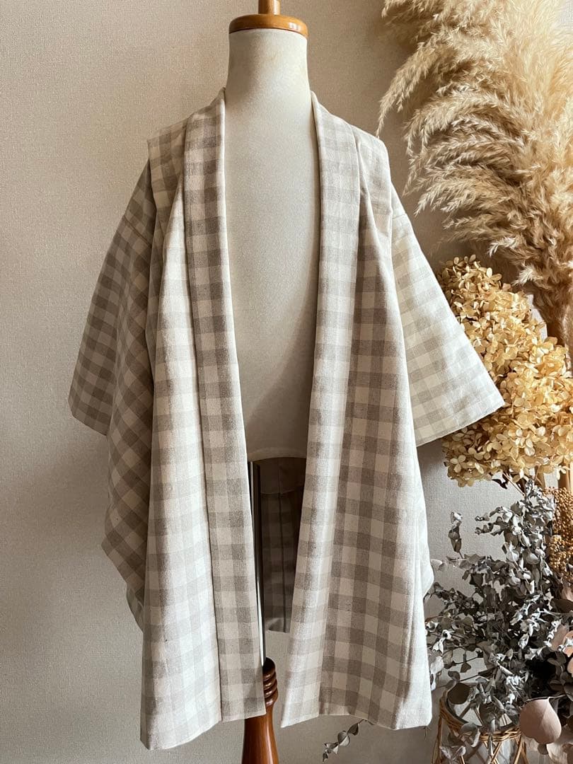 七五三用5歳羽織り　ブロックチェック