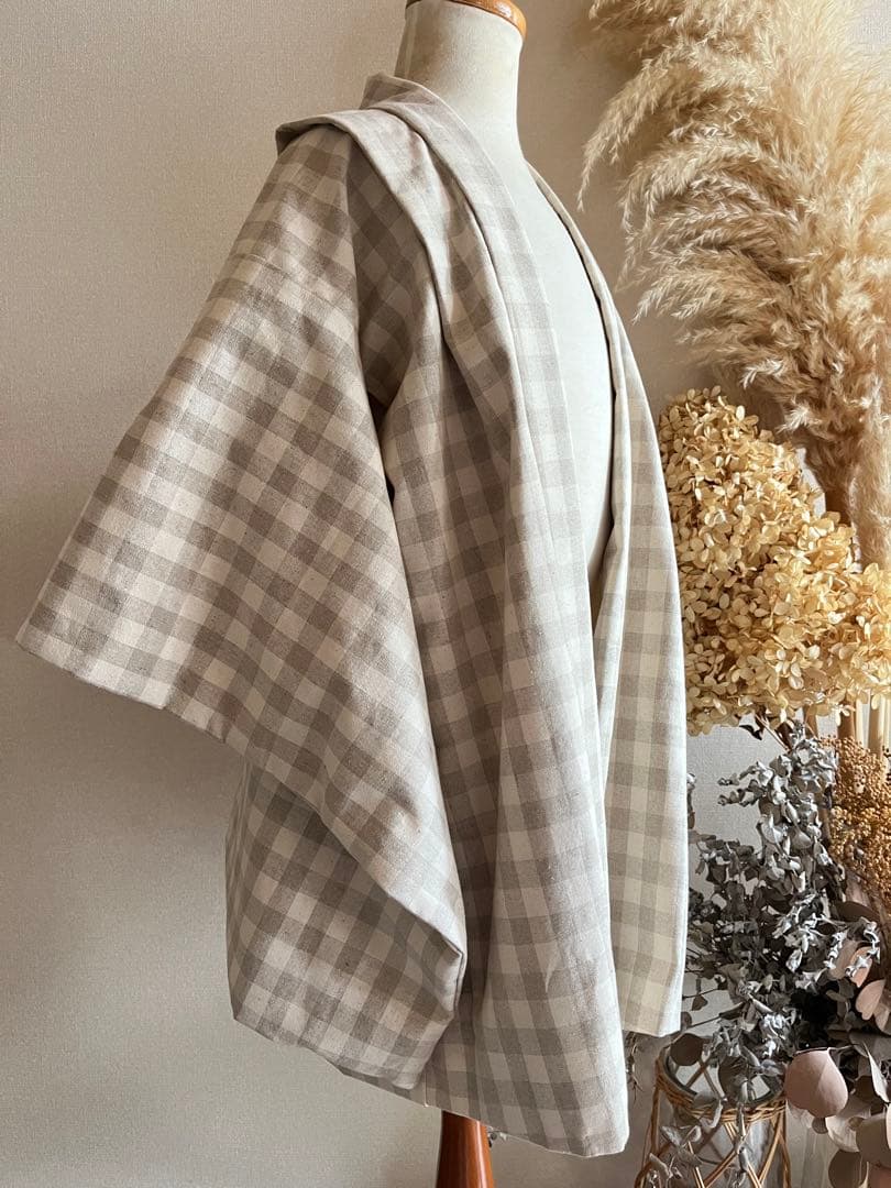 七五三用5歳羽織り　ブロックチェック