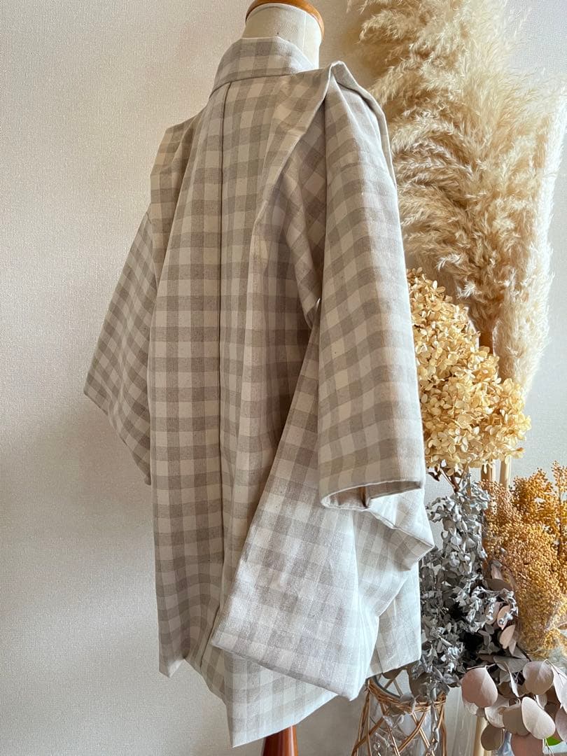 七五三用5歳羽織り　ブロックチェック