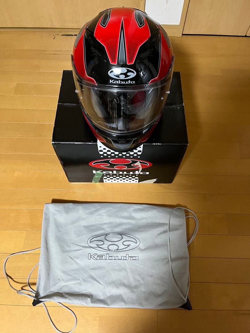 青木‼️KABUTO フルフェイスヘルメット レッド/ブラック