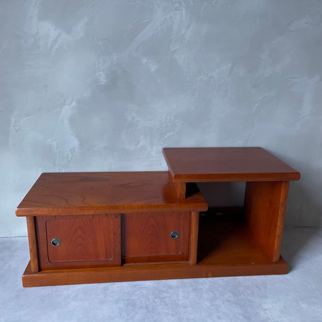 木製 欅調 違い棚 置床 和風家具 AVボード 和室