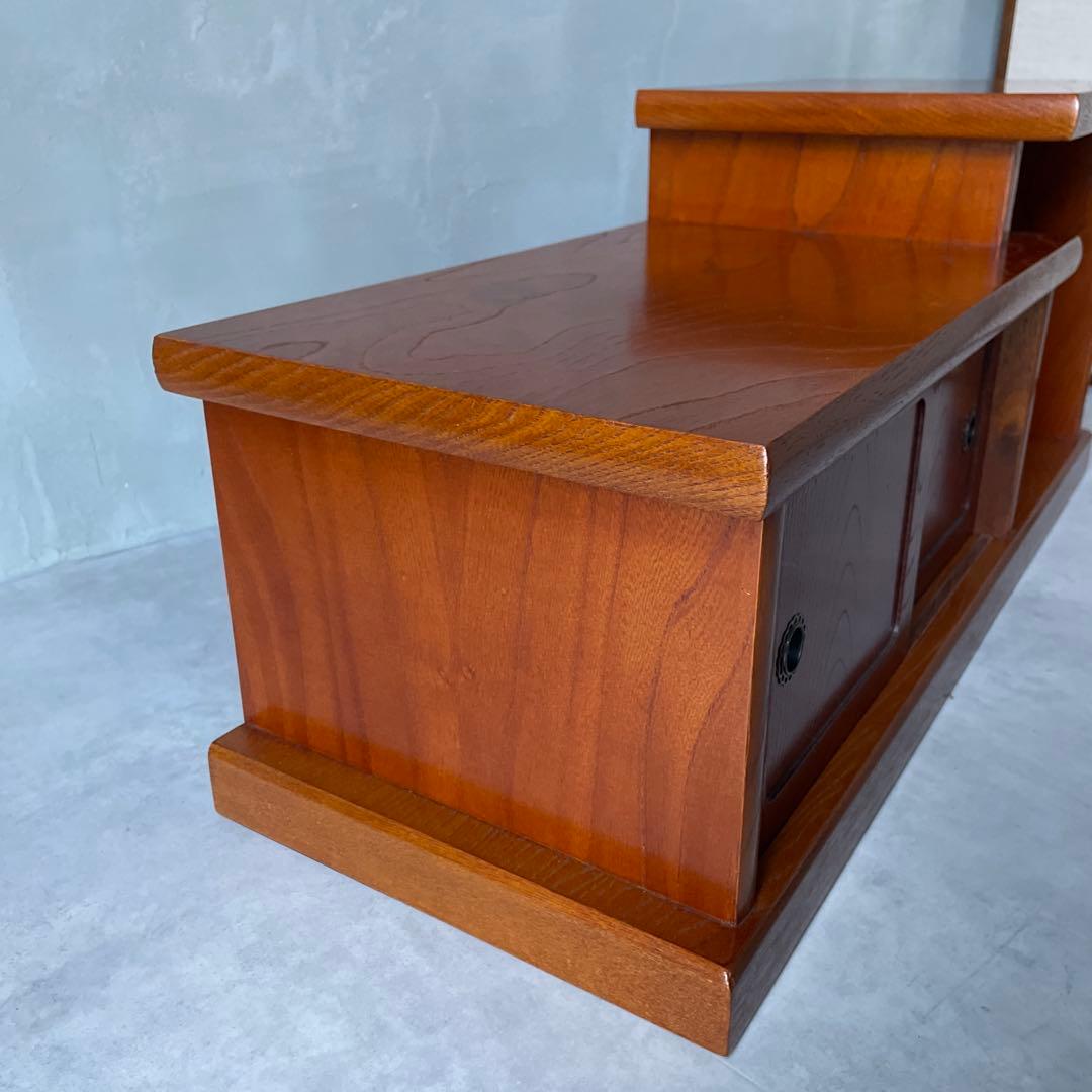 木製 欅調 違い棚 置床 和風家具 AVボード 和室