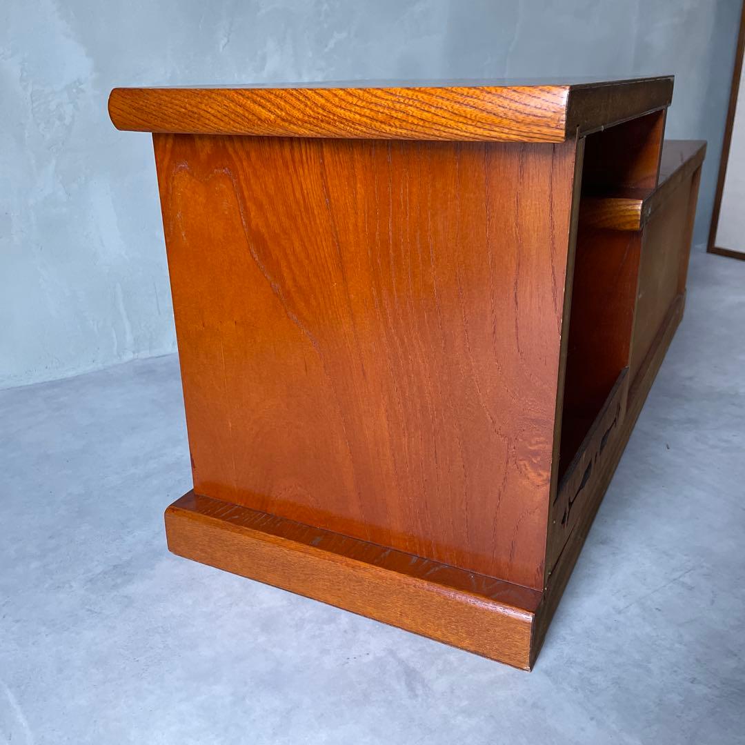 木製 欅調 違い棚 置床 和風家具 AVボード 和室