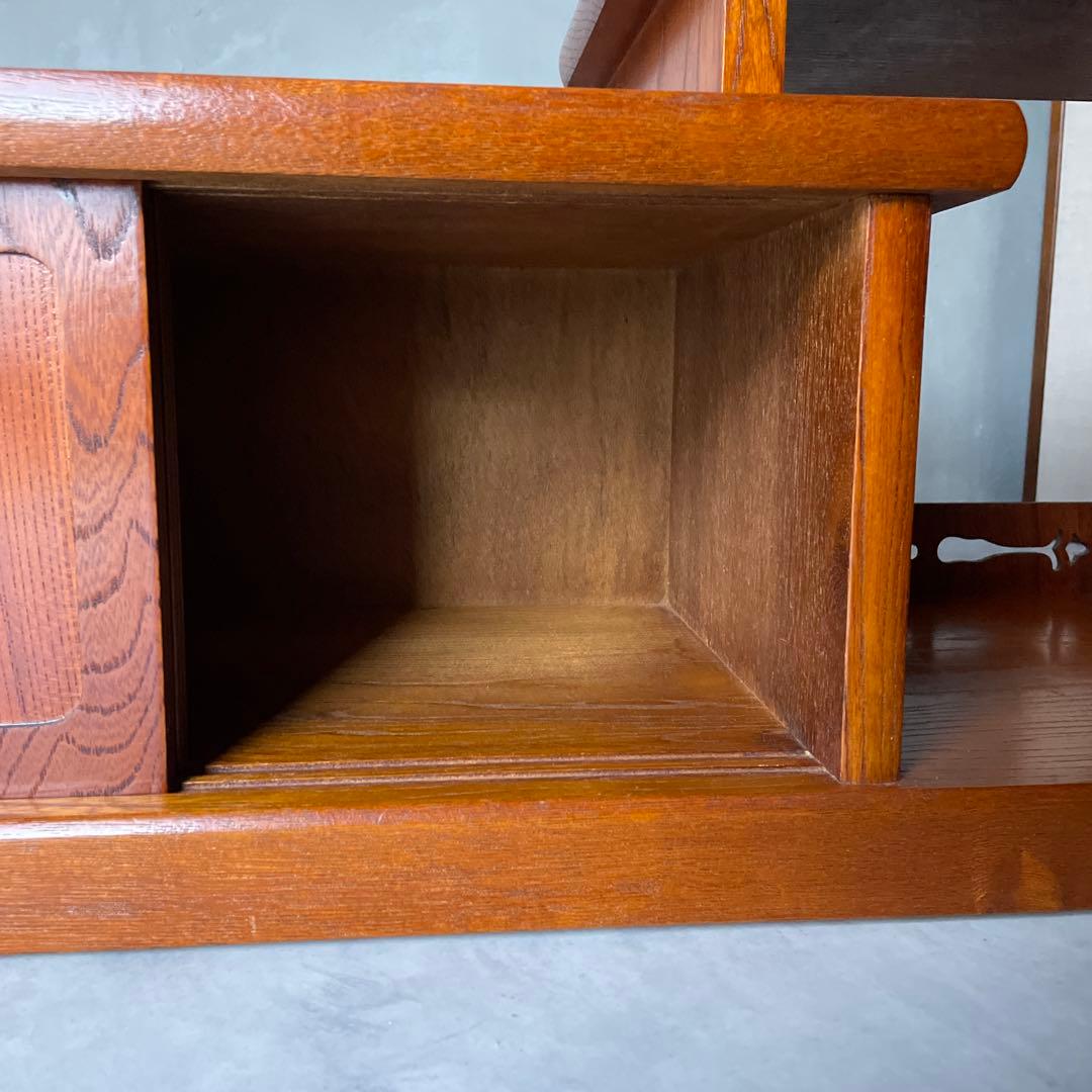 木製 欅調 違い棚 置床 和風家具 AVボード 和室