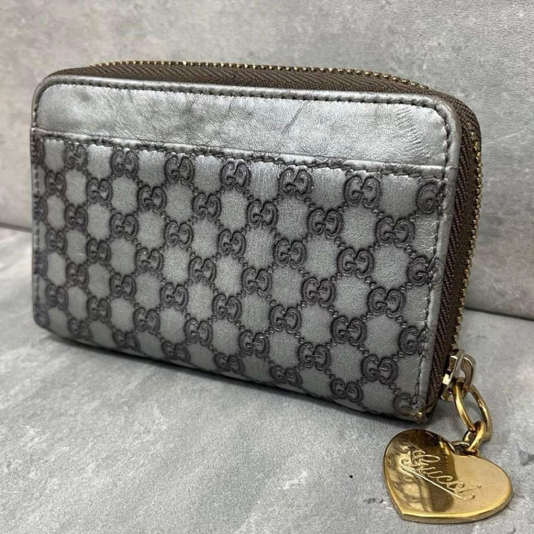 極美品✨ GUCCI ミニ 財布 ラウンドファスナー マイクロシマ レザー