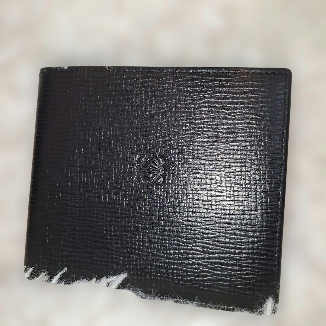 ⭐未使用級⭐LOEWE アナグラム 二つ折り財布 ブラック レザー