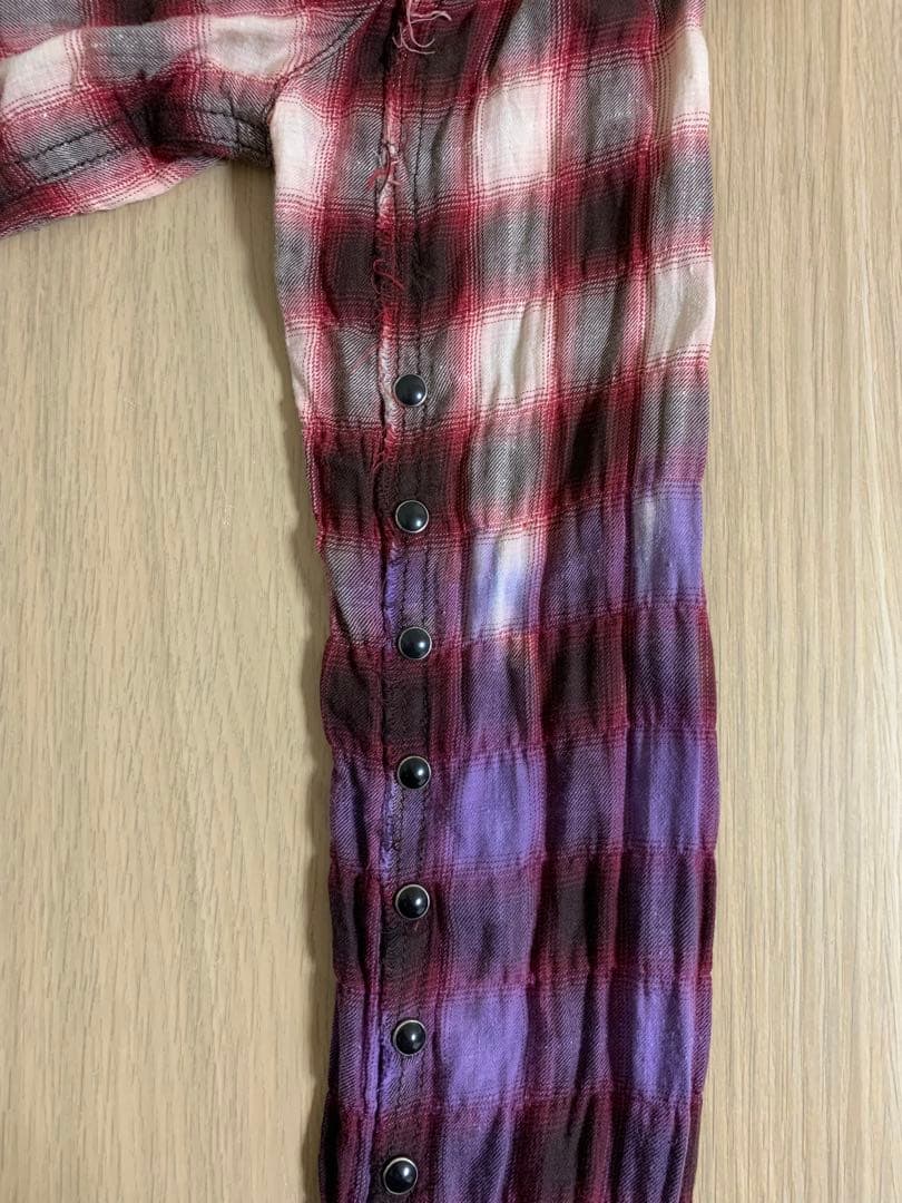 L.G.B. グラデーション チェックシャツ シワ加工 shirt 00s