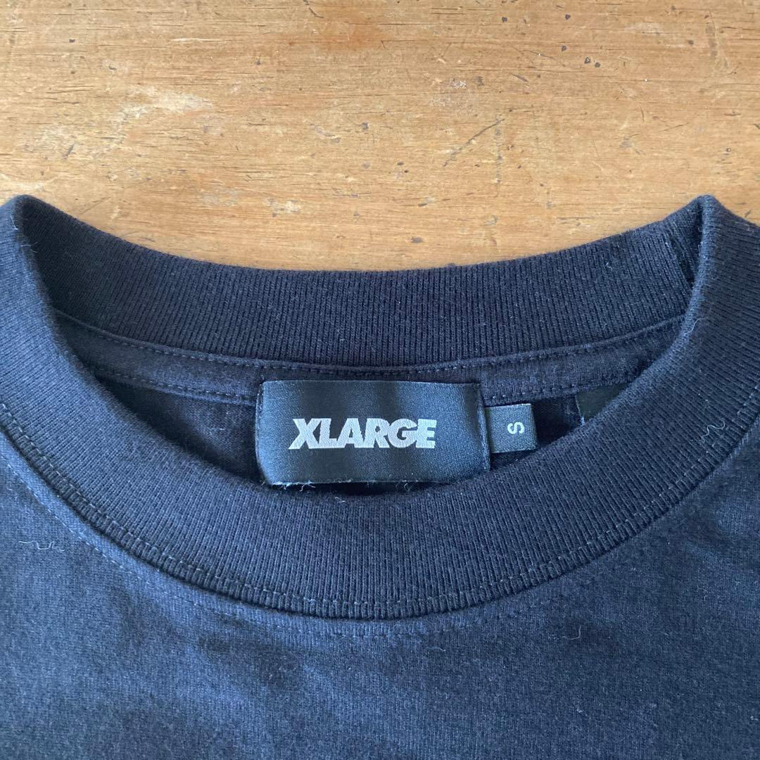 XLARGE ブラック ロングスリーブ Tシャツ S ダウン