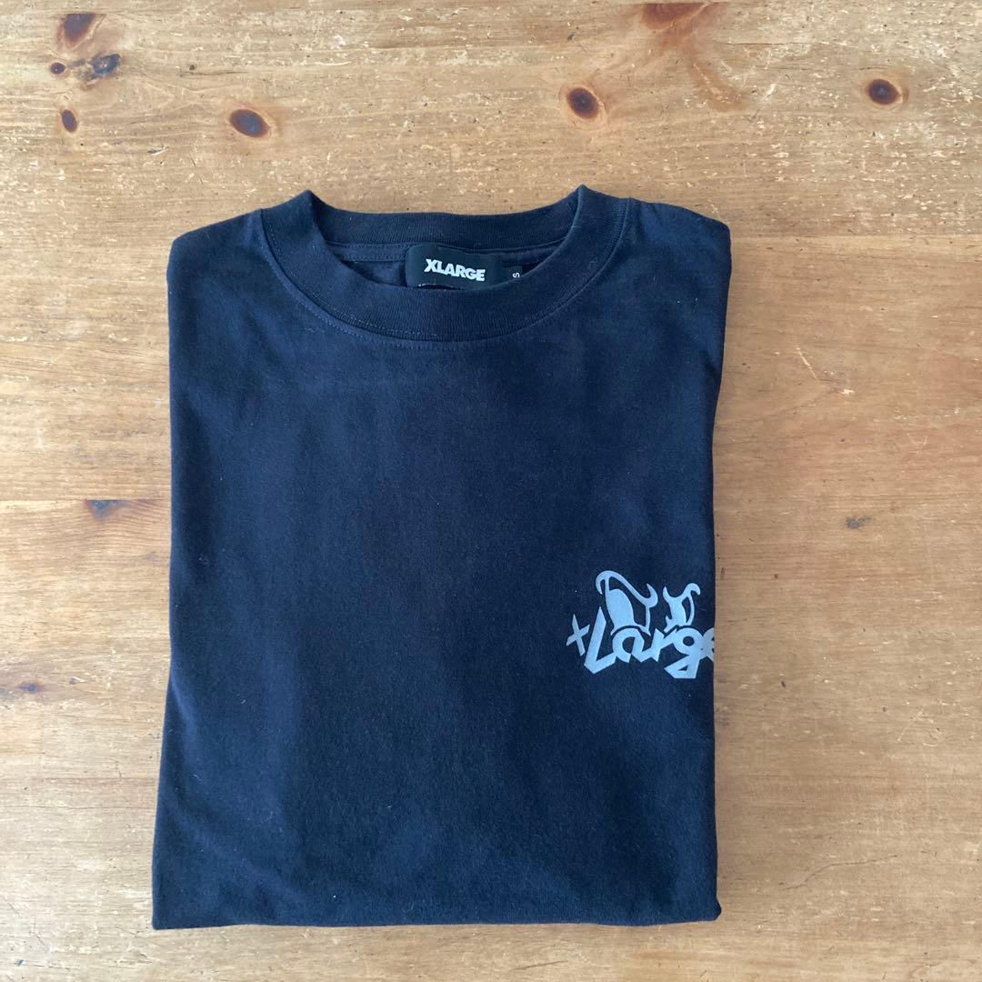 XLARGE ブラック ロングスリーブ Tシャツ S ダウン