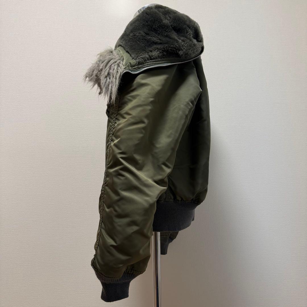 90s アルファインダストリーズ　N-2B USA製　短丈　Y2K カーキ　L