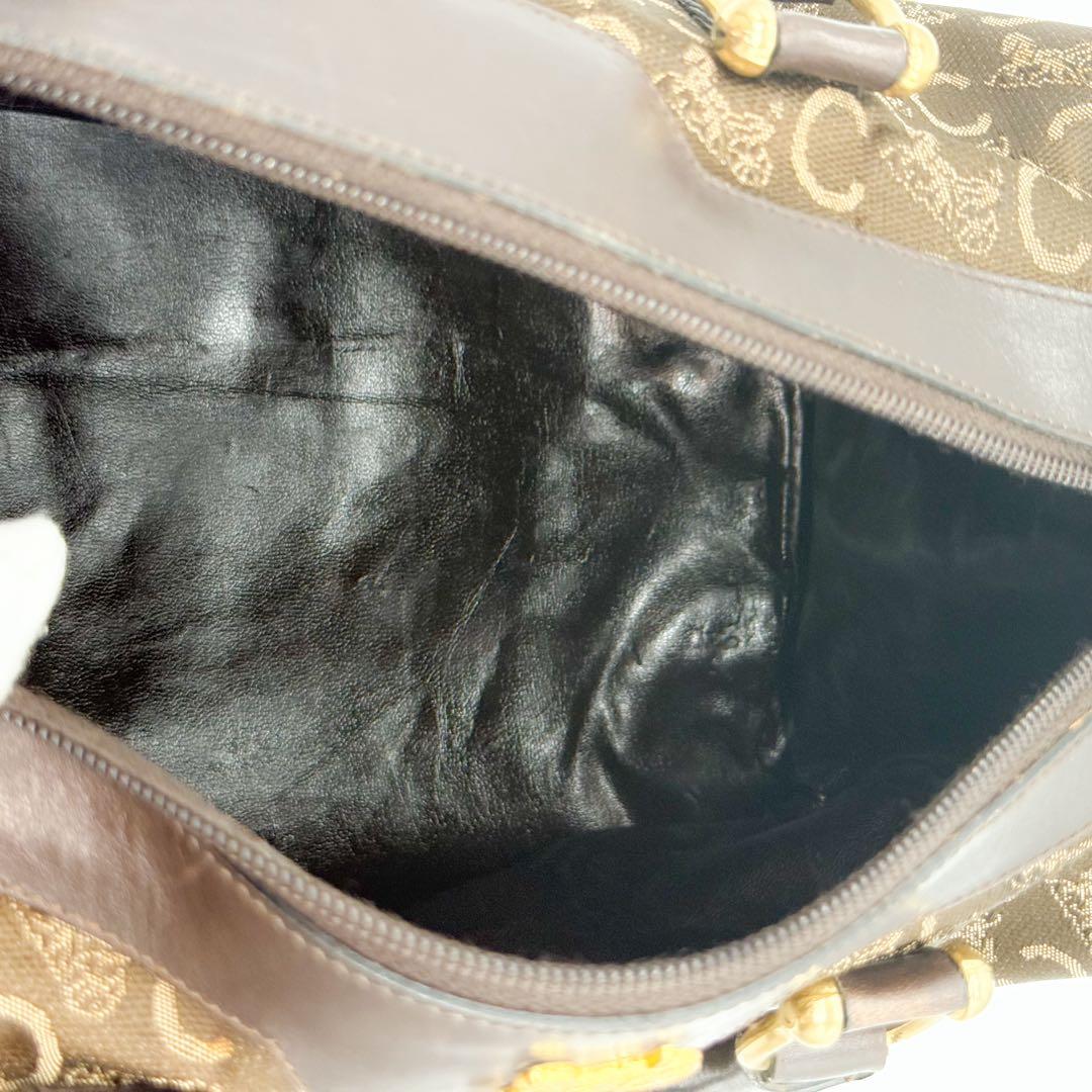 CELINE ミニボストンハンドバッグ Cマカダム 馬車金具