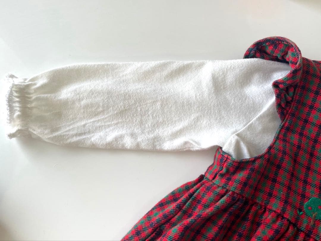 ファミリア　ブラウス•ワンピース•カーディガン　3点セット　赤色　　90-100