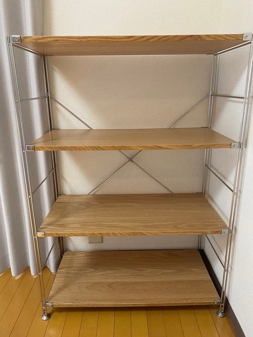 無印良品　スチールラック 4段 ナチュラルウッド