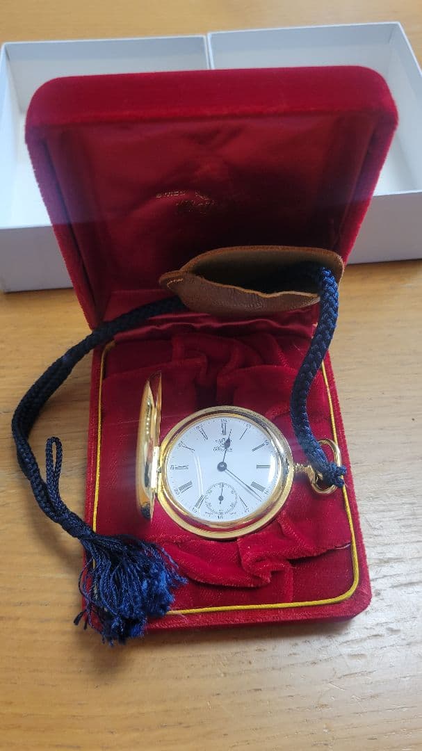 watex ゴールド 懐中時計 ケース付き