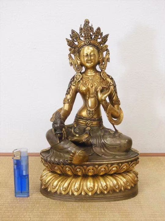 古铜 仏像 時代 觀音像 銅鎏金