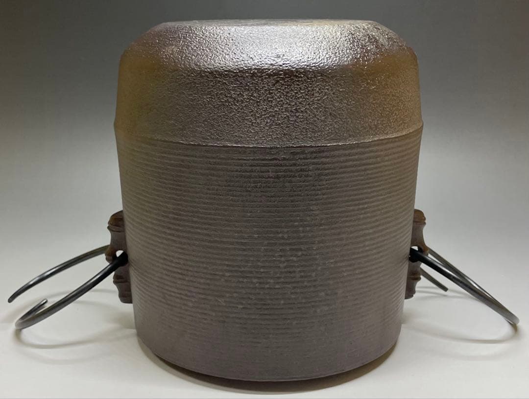 人間国宝　高橋敬典　筒糸目釜　釜釻　共箱　作歴書　W487