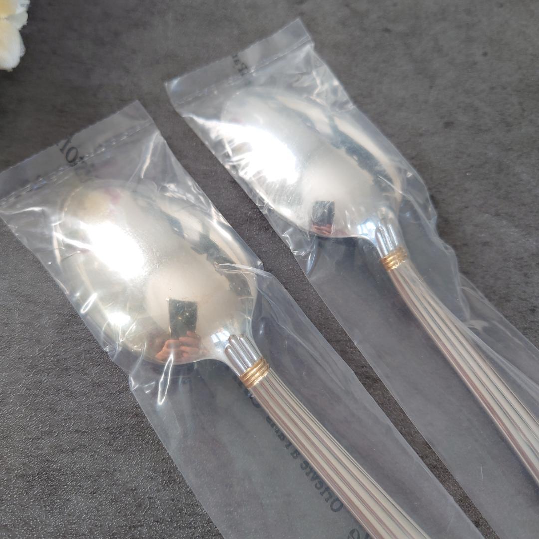 希少 クリストフル アリアゴールドリングデザートスプーン 未開封 2点