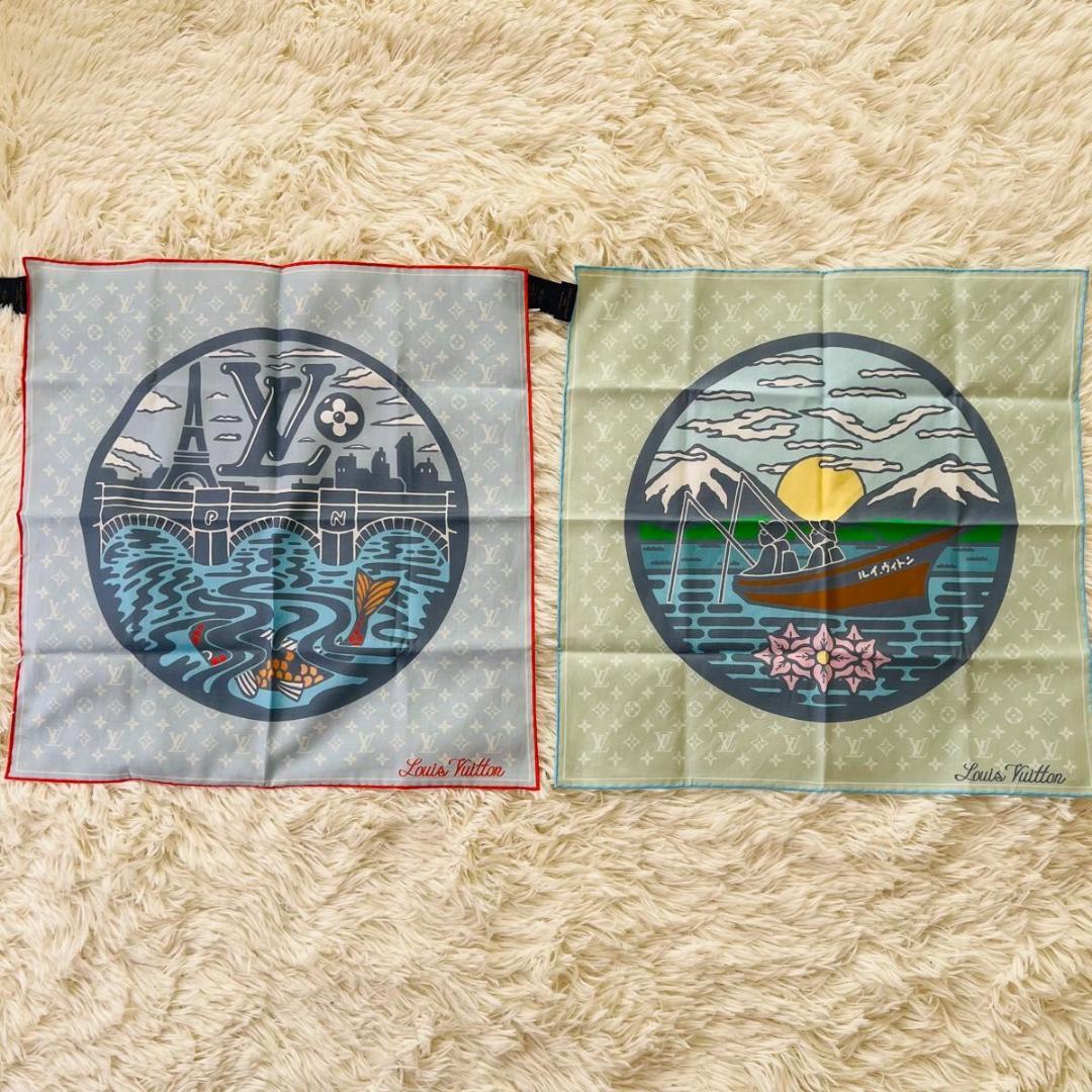 ルイヴィトン M96946　ＬＶ　シティスタンプ スカーフ　セット シルク