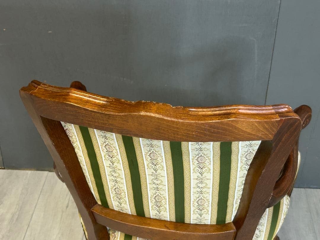 がんも　ストライプ　アームチェア　ソファ　ロココ調　イタリア　YZ