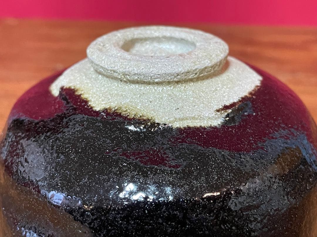 高台寺窯 白幕くすり 黒茶碗 銘:松風 裏千家 井口海仙(淡々斎弟) 書付共箱