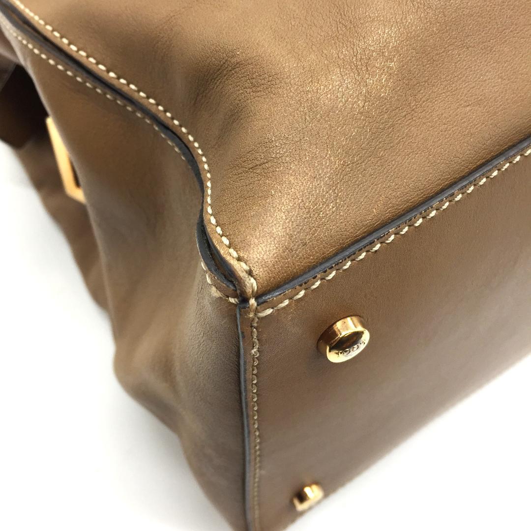 TOD'S トートバッグ ショルダー 2way A4収納可能 複数ポケット 本革