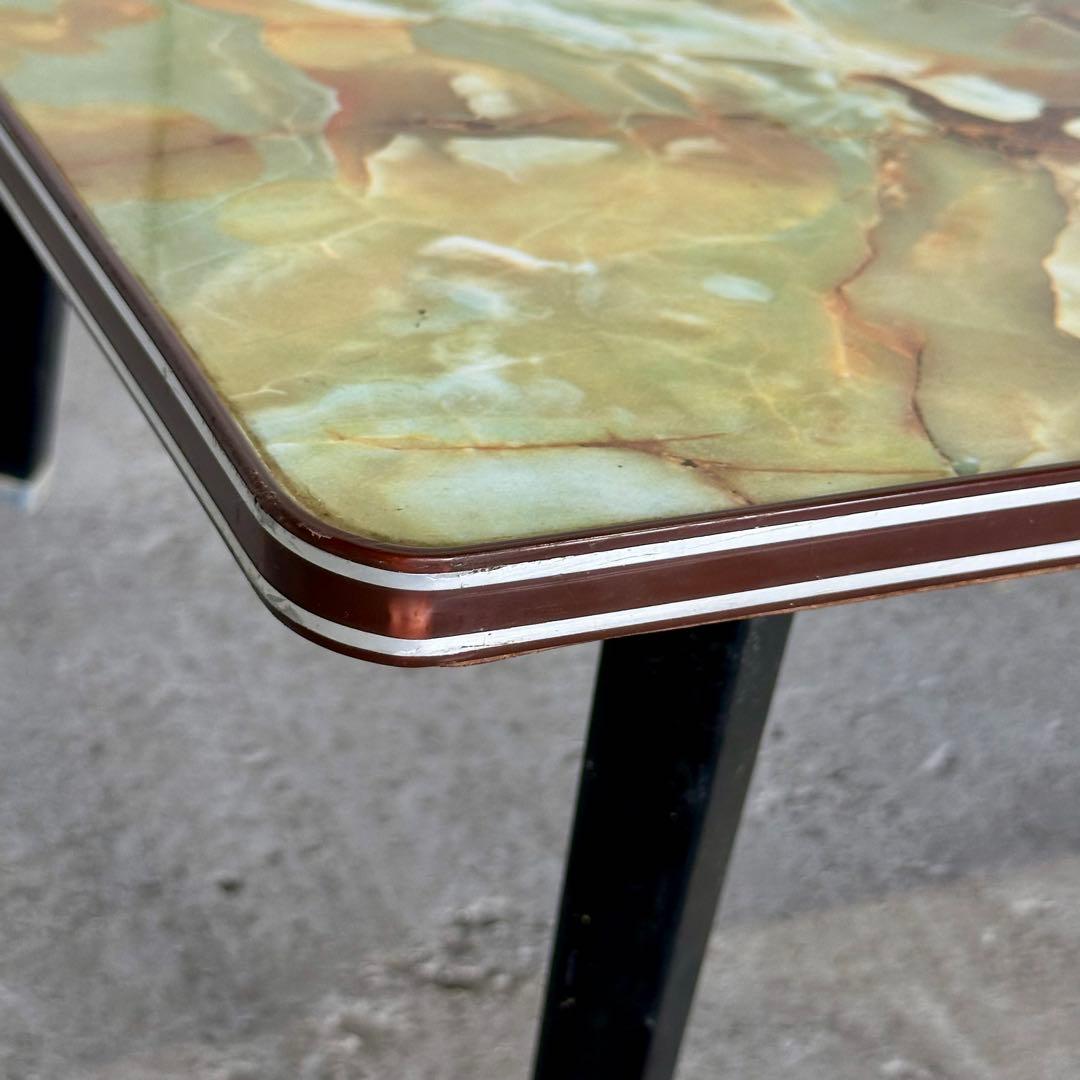 ♢♦︎70s♦︎♢ 昭和レトロ 大型 大理石調 折りたたみちゃぶ台　昭和浪漫