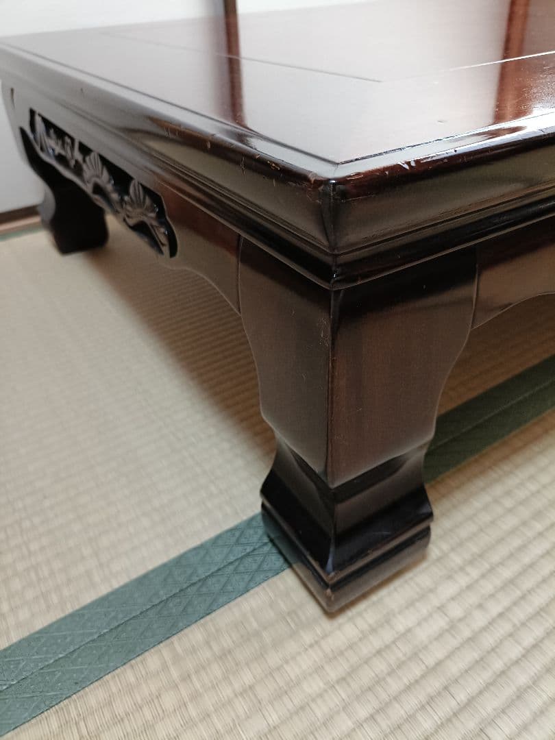 座卓　和室　ローテーブル　天然木化粧合板　年代物　昭和期　レトロ　アンティーク