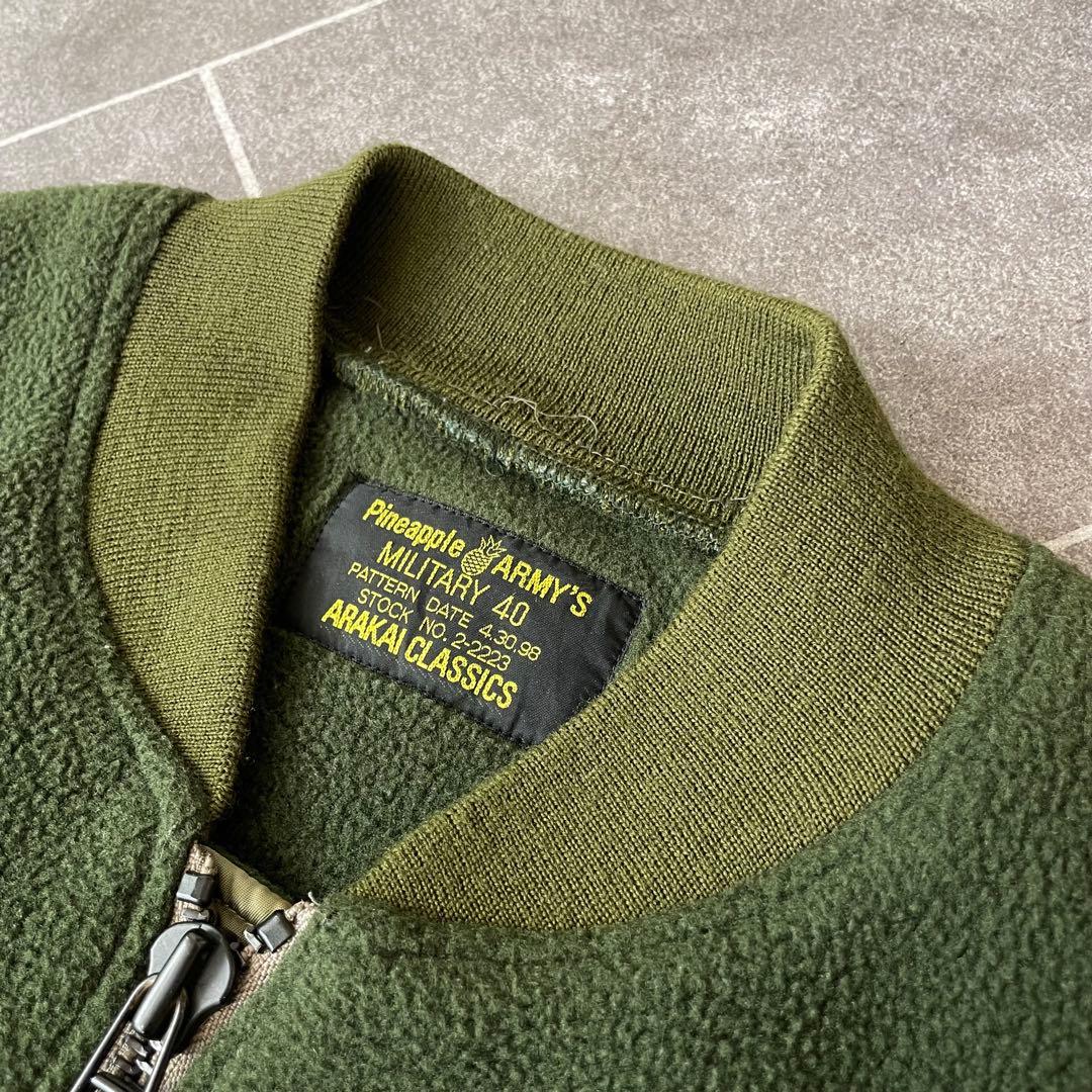 PineappleARMY'S MA-1ナイロン切替フリースボンバージャケット