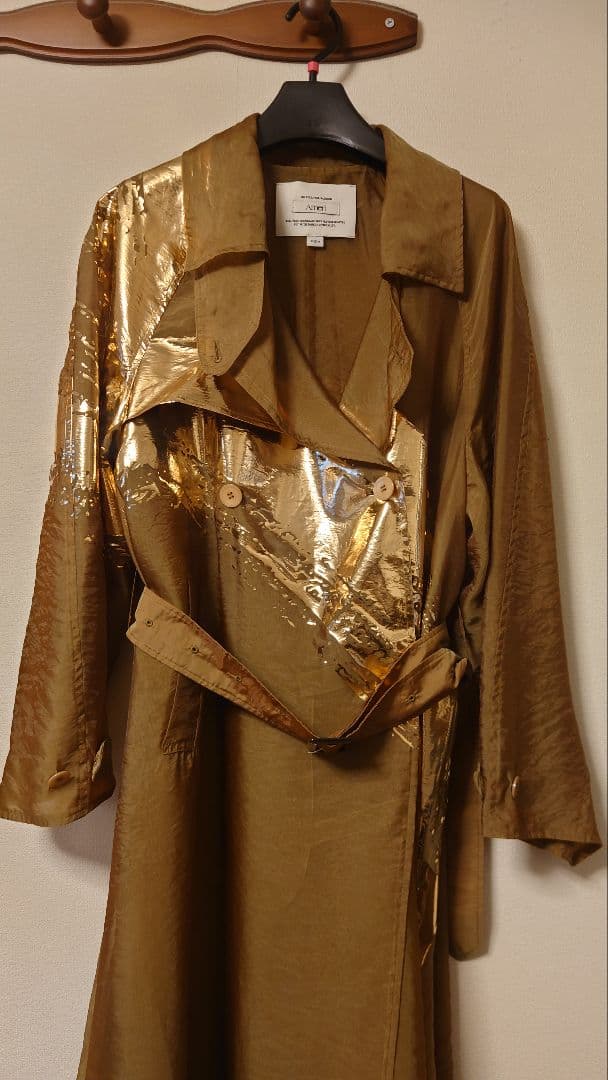 アメリヴィンテージFOIL PAINTING SHEER TRENCH COAT