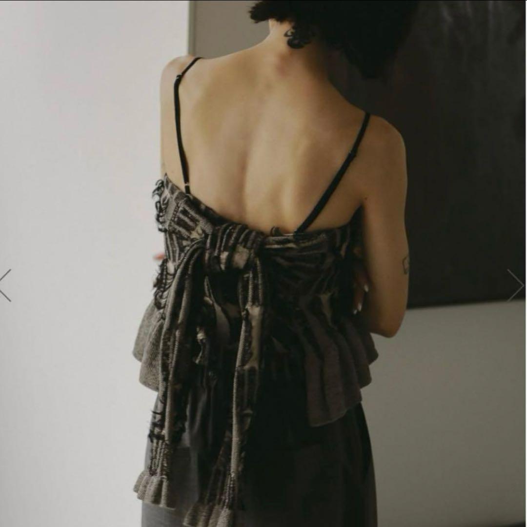 トップス AMERI MANY WAY JACQUARD SHORT KNIT TOP