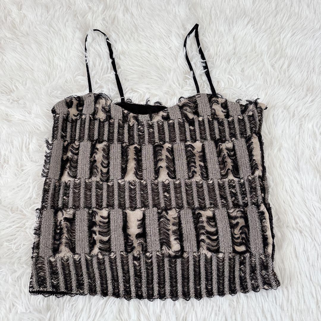 トップス AMERI MANY WAY JACQUARD SHORT KNIT TOP