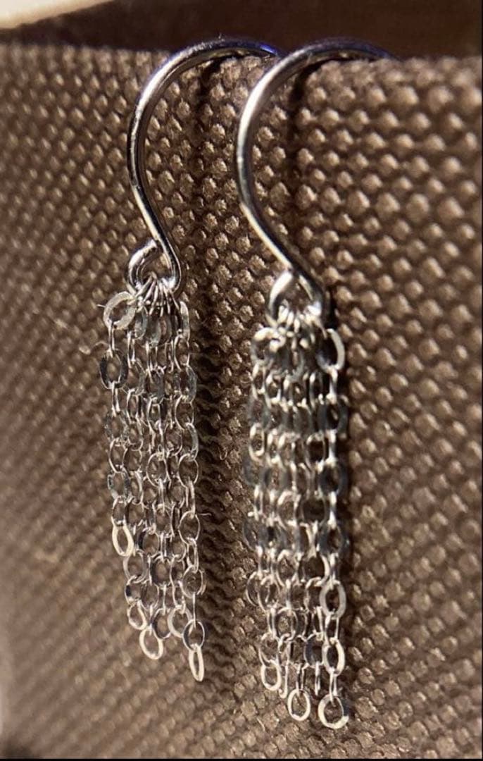 Pt900 きらきら フリンジピアス