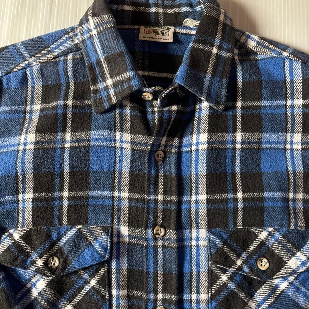 90s USA製 FIVE BROTHER ネルシャツ　チェック