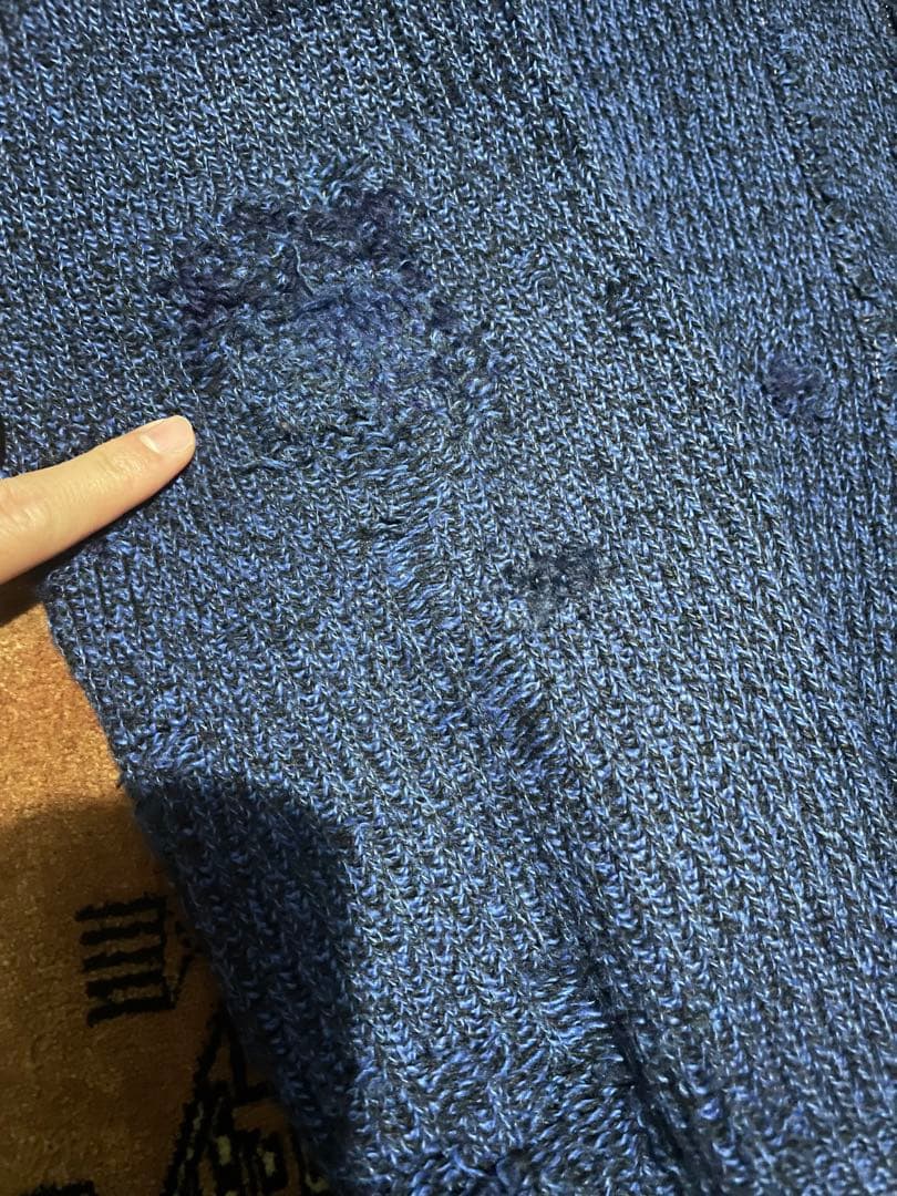 1960-70s フランス　ビンテージ　ニットジャケット　ダメージ　襤褸